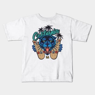 california skate panther Kids T-Shirt